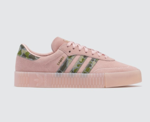  ADIDAS ORIGINALS Samba Rose 紋理皮革厚底運(yùn)動(dòng)鞋女