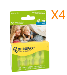  Ohropax mini soft 防噪音隔音柔軟耳塞 睡眠耳塞 10只裝 4件套