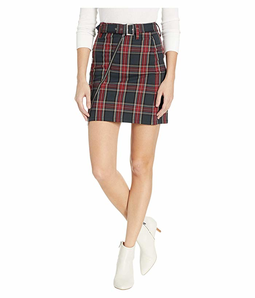 Bebe Plaid Asymmetrical 迷你短裙