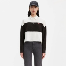 Levi's 條紋拼接 Polo 長(zhǎng)袖衛(wèi)衣