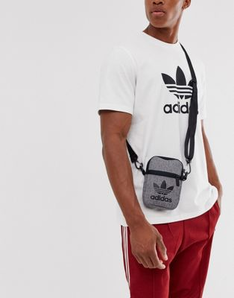 adidas Originals 中性三葉草灰色小背包