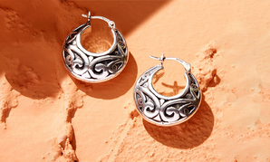 It阿lian Sterling Silver Handcrafted 純銀 花籃耳環(huán)