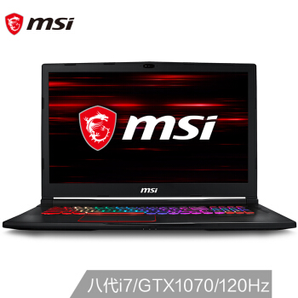 10點開始： msi 微星 GE73 17.3英寸游戲本（i7-8750H、16GB、256GB+1TB、GTX1070 8GB、120Hz） 9159元包郵