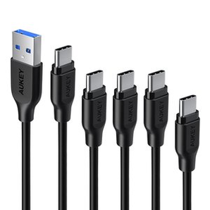 AUKEY USB3.0 Type-C 數(shù)據(jù)線 [5條, 3' x3 + 6' + 1']