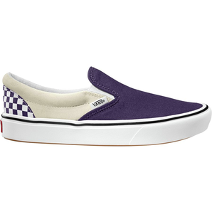  Vans 萬斯 Comfycush Slip-On 白紫棋盤格印花帆布鞋