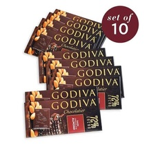 Godiva 歌帝梵 72％黑巧克力杏仁排塊100g 10件套