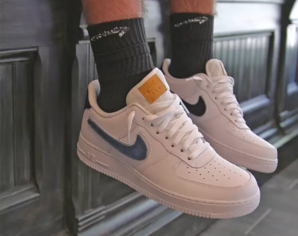 Nike Air Force 1 AF1魔術(shù)貼牛仔布換鉤男款空軍一號(hào)