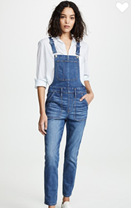 Madewell 修身背帶牛仔褲