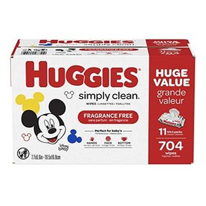 Huggies Simply Clean 無(wú)香型濕巾11袋，共 704 抽