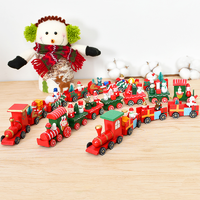 采纳副 圣诞节摆饰木质小火车