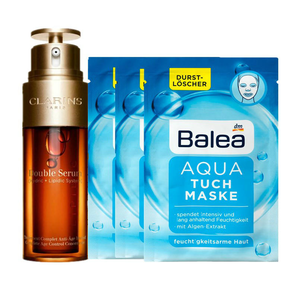 Clarins 嬌韻詩 黃金雙萃保濕賦活精華 50ml+Balea 海洋水動力高效保濕滋潤面膜 3片
