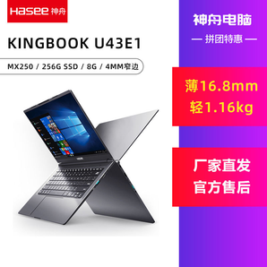 Hasee 神舟 精盾U43E1 14英寸笔记本电脑(奔腾5405U、8GB、256GB、MX250)