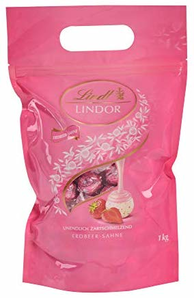 Lindt 瑞士莲 Lindor系列软心巧克力球 草莓味 1kg  prime到手约153.47元