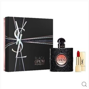 YSL 黑鴉片 EDP 女香禮盒 香水50ml+方管口紅1.5g