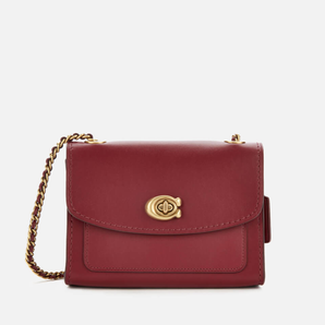 Coach蔻馳Refined Calf  Parker 18 鏈條包酒紅色