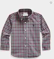 Ralph Lauren 拉夫勞倫 Plaid Cotton Poplin 嬰兒襯衫