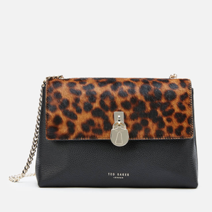 TED BAKER 女士 Canann Leopard Padlock 掛鎖斜挎包 