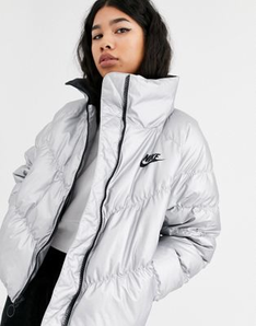 小紅書熱門款！Nike 耐克 金屬銀羽絨服女