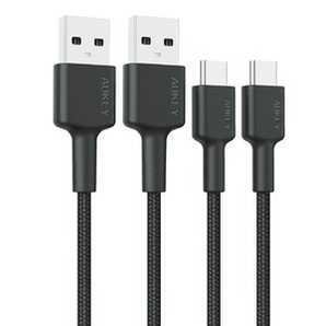 Aukey USB Type C 尼龍充電線 兩根裝
