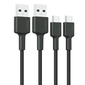 Aukey USB Type C 尼龍充電線(xiàn) 兩根裝