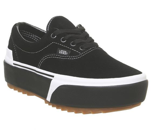 Vans 万斯 Era Stacked 女士黑色低帮厚底鞋