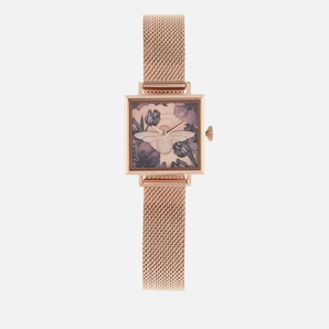 Olivia Burton 方塊蜜蜂花卉女士手表  