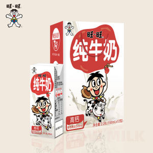 旺旺纯 常温高钙纯牛奶 190ml*12盒 乳蛋白≥3.6g