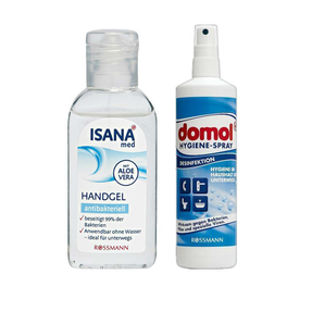 domol 室內(nèi)消毒液噴霧 100ml+ISANA 蘆薈抑菌消毒免洗洗手液 50ml