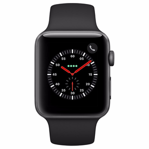 Apple Watch Series 3智能手表（GPS+蜂窩款 42毫米 深空灰色鋁金屬表殼 黑色運(yùn)動(dòng)型表帶 MTGY2CH/A）