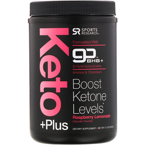 Sports Research, Keto Plus, GO β-羟丁酸+中链甘油三酯，覆盆子柠檬水，11.2 oz（318克）
