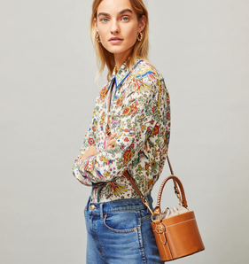某貓旗艦店3300元！Tory Burch mini miller CANTEEN新款水桶野餐包