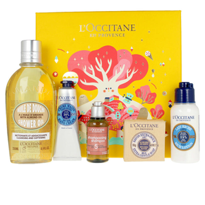 L'OCCITANE 歐舒丹 甜扁桃緊致沐浴油系列5件裝（沐浴油250ml+乳木果護(hù)手霜30ml+洗發(fā)水35ml+乳木果身體乳75ml+乳木果香皂50g）