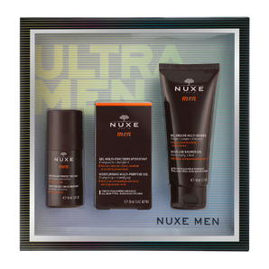 NUXE 歐樹 男士保濕護(hù)膚禮盒套裝 沐浴露 100ml+保濕潤膚啫哩 50ml+24小時(shí)凈味除臭劑 35ml