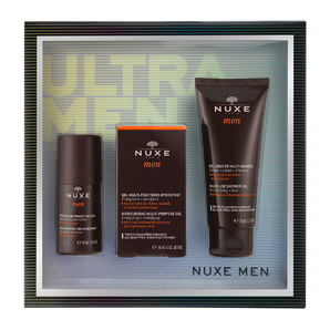 NUXE 歐樹 男士保濕護膚禮盒套裝 沐浴露 100ml+保濕潤膚啫哩 50ml+24小時凈味除臭劑 35ml