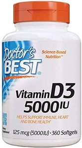 促進鈣吸收！Doctor's Best 多特倍斯 維生素D3軟膠囊5000IU*360粒   含稅到手約66.99元