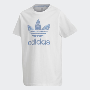 Adidas 阿迪達(dá)斯三葉草 花紋logo大童款T恤