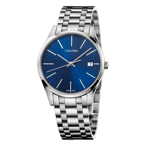 Calvin Klein 卡爾文·克萊因 Time 系列 銀藍(lán)色男士時(shí)裝腕表 K4N2314N