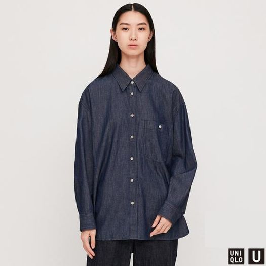 uniqlo优衣库426127女士长袖牛仔宽松衬衫99元