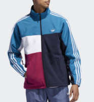 Adidas三叶草AsymmFull-Zip男男款拼接色外套