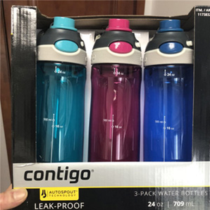 Contigo 康迪克夏季運(yùn)動(dòng)成人龍口直飲杯 709ml X 3 鎖扣防漏