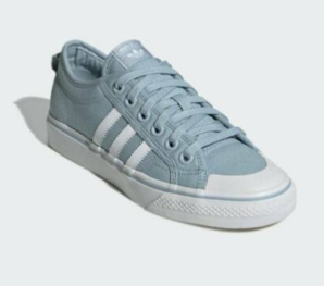 37 1/3碼！adidas Originals三葉草Nizza霧霾藍(lán)女款板鞋