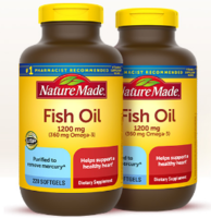 美國原裝進(jìn)口！NatureMade 天維美Omega-3深海魚油 1200mg*220粒*2瓶