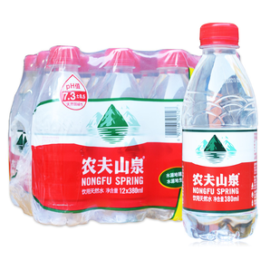 super會員！農(nóng)夫山泉 天然飲用水健塑模裝 380ml*12瓶