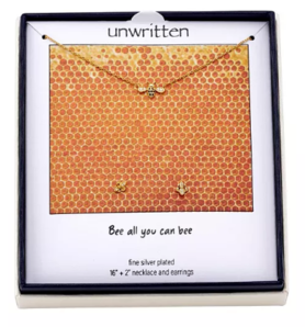 Unwritten 小蜜蜂項鏈耳釘套裝