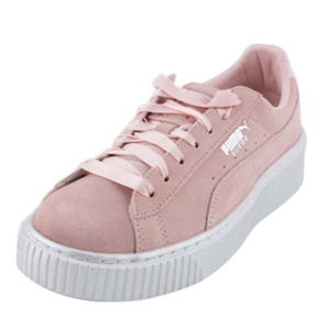 PUMA 彪馬 Suede Platform Satin 女子平底休閑鞋