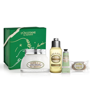 L'OCCITANE 歐舒丹 甜扁桃圣誕身體護(hù)理套裝（緊致美體乳200ml+沐浴油75ml+香皂50g+護(hù)手霜30ml）