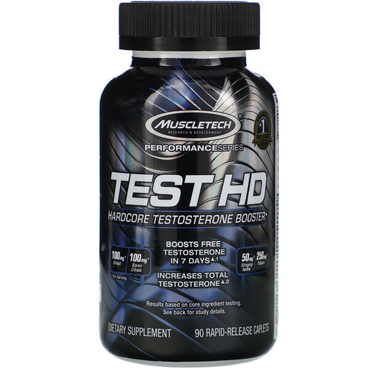 muscletech性能系列testhd硬核睾丸荷尔蒙助推剂90粒快速释放胶囊