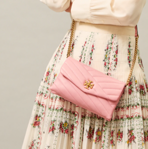 Tory Burch 湯麗柏琦 Kira Chevron Quilted女士單肩包 粉色