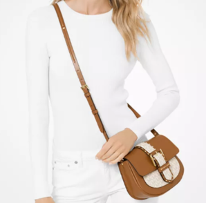 Michael Kors Lillian Signature 女士鉚釘馬鞍包