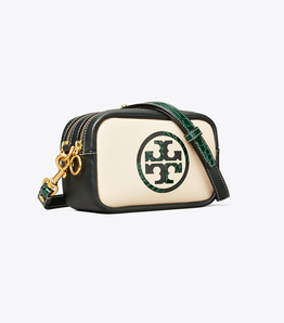 Tory Burch PERRY BOMBE雙拉鏈拼色相機(jī)包